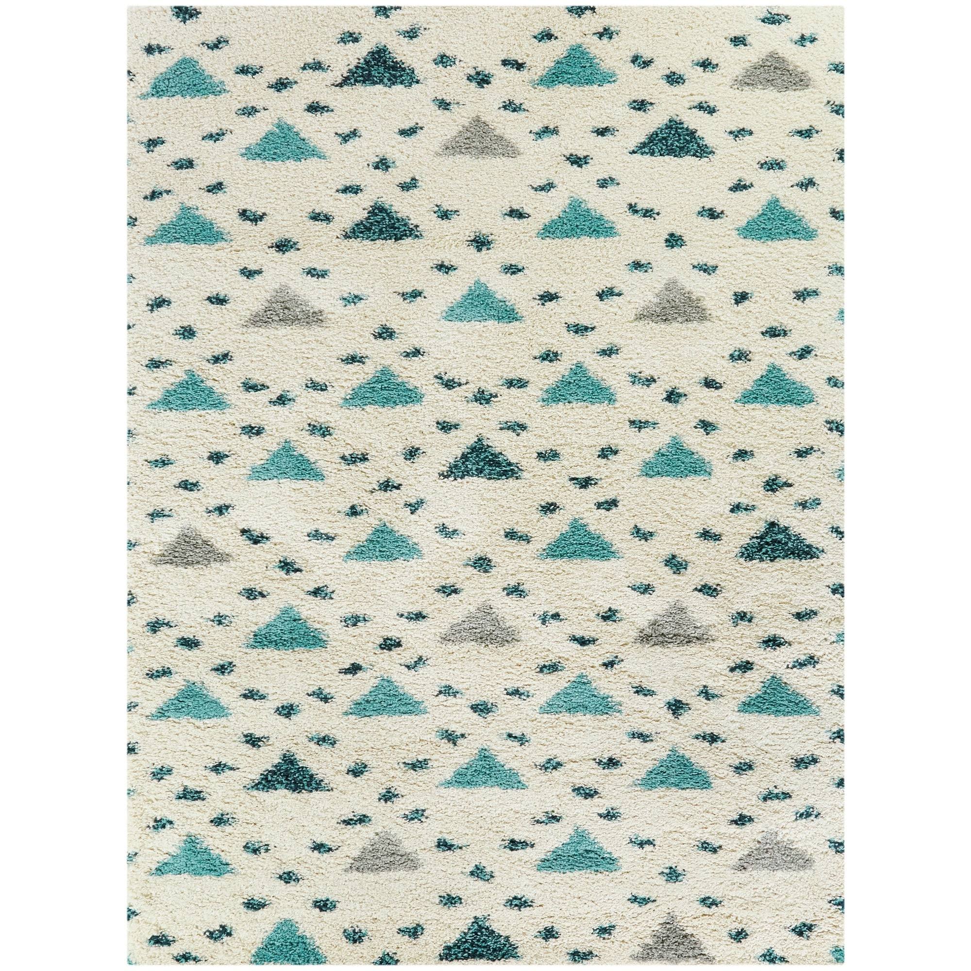 BALTA Belmonte Cream 8 ft. x 10 ft. Geometric Shag Area Rug, Ivory