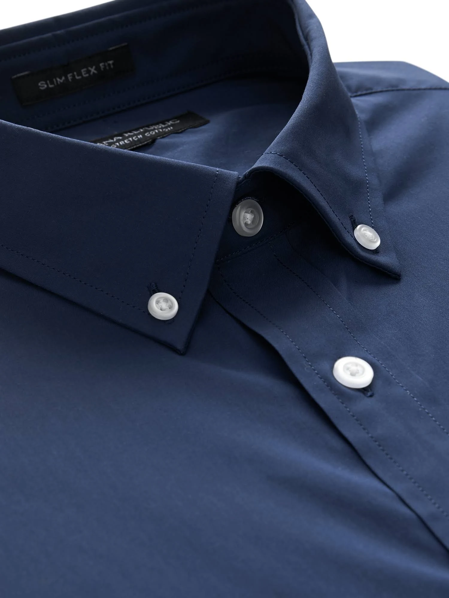 Banana Republic Men's Slim-Fit Tech-Stretch Cotton Shirt True Navy Blue Size Xxs