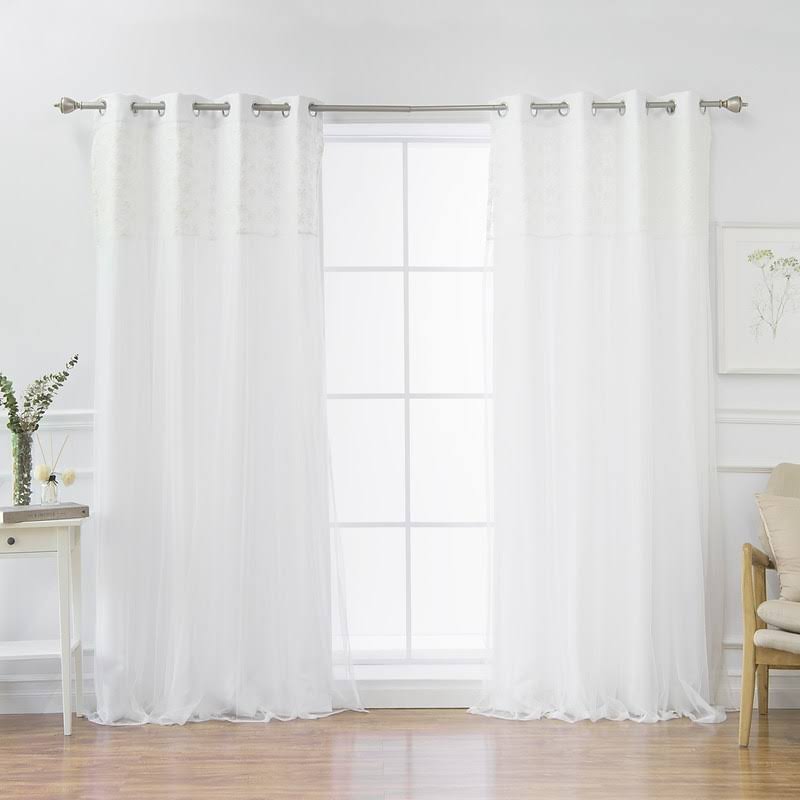 Buckhurst Solid Blackout Thermal Grommet Curtain Panels August Grove Curtain Color: White, Size per Panel: 52x22W x 96x22L