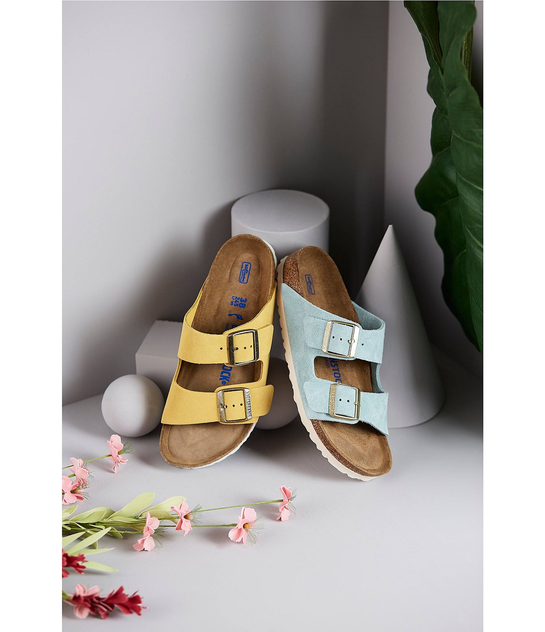 Birkenstock Women's Arizona Soft Footbed Sandals, Blue