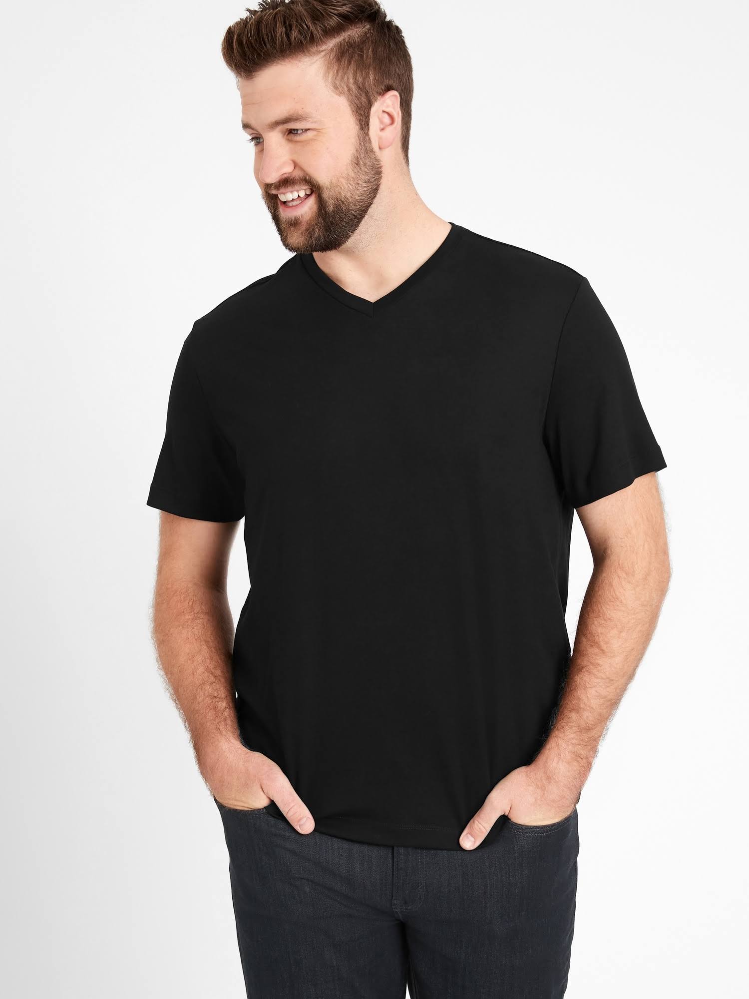 Banana Republic Men's Luxury Touch Performance V-Neck T-Shirt Black Size L