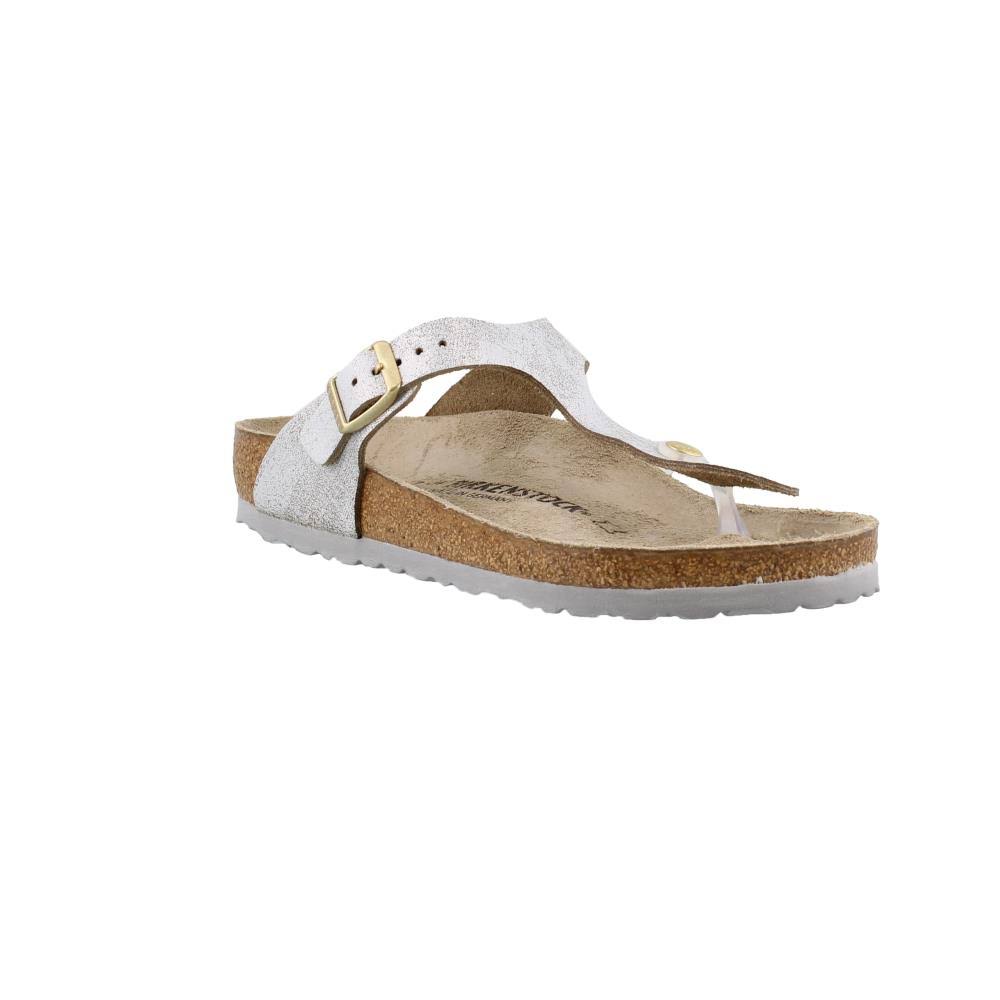 Birkenstock Women's Gizeh Sandal - 40 - Washed Metallic Blue