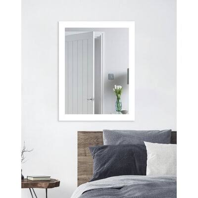Wade Logan Industrial Modern & Contemporary Wall Mirror Size: 25x22 H x 42x22 W, Finish: White