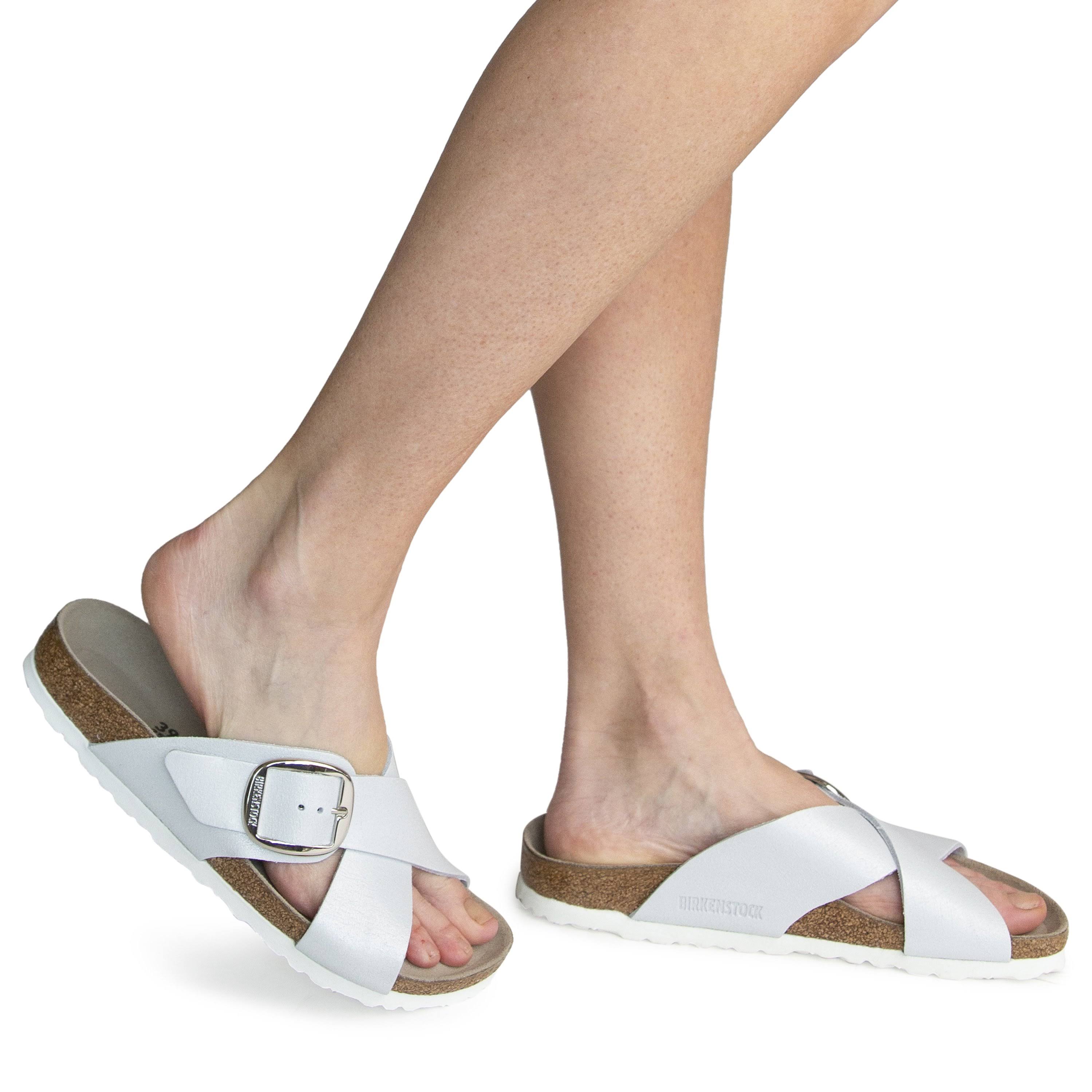 Birkenstock Women's Siena Big Buckle Slide Sandals - White