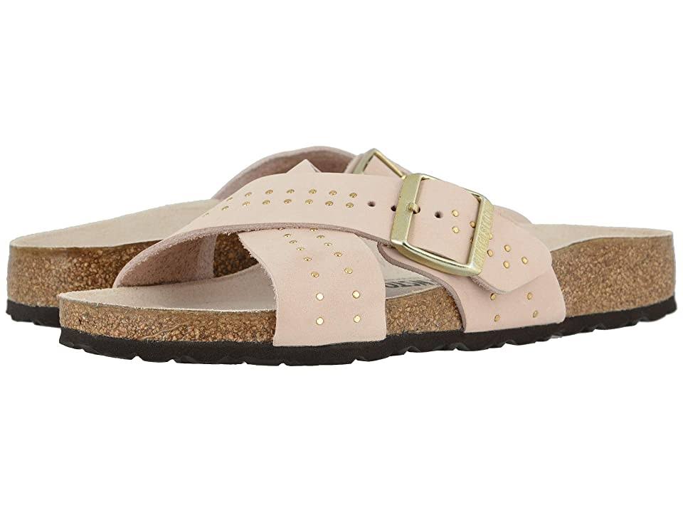 Birkenstock Women's Siena Rivets Leather Sandals - Light Rose - Size 38 (7)