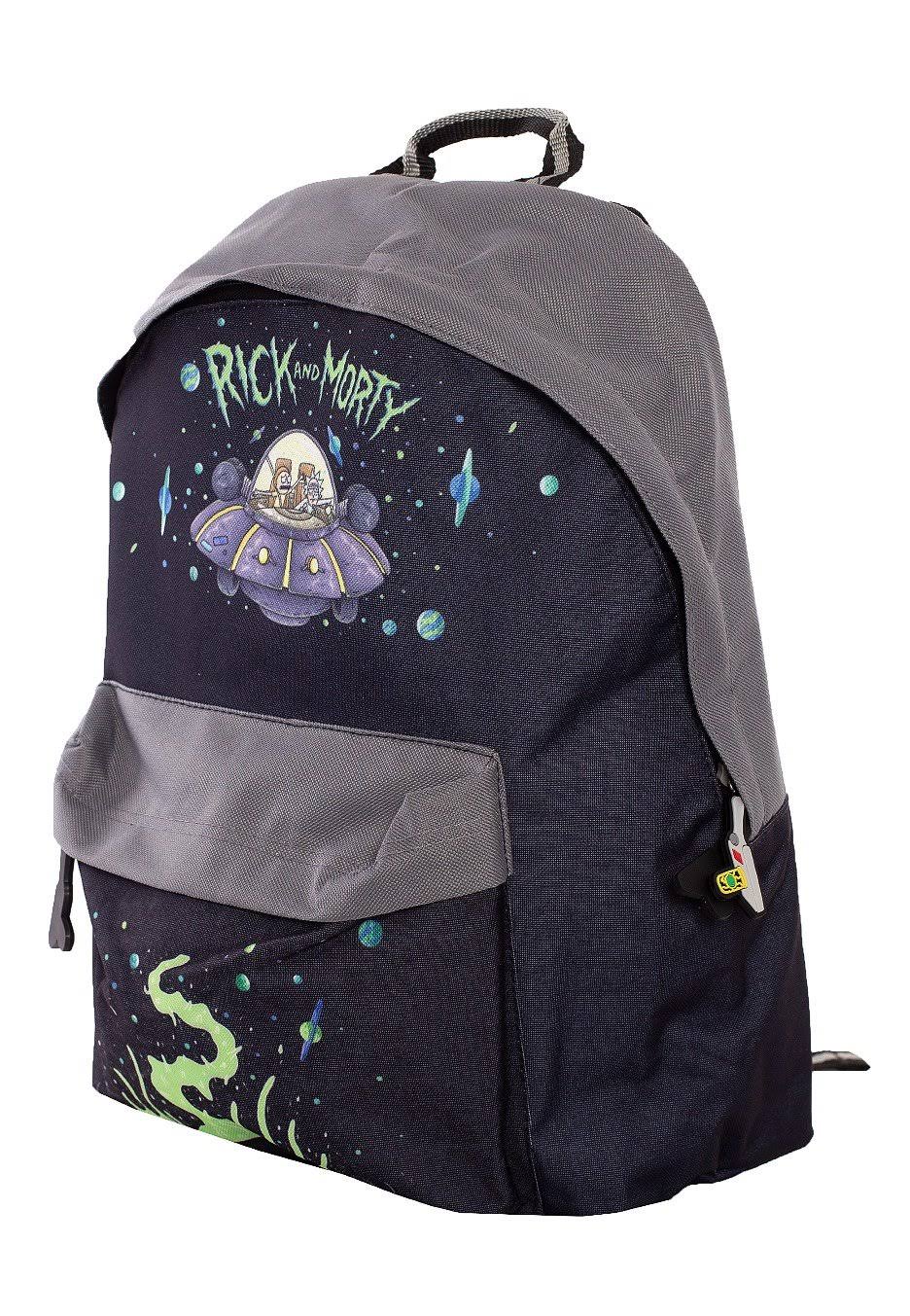 Rick and Morty Backpack - Placement Printed Black