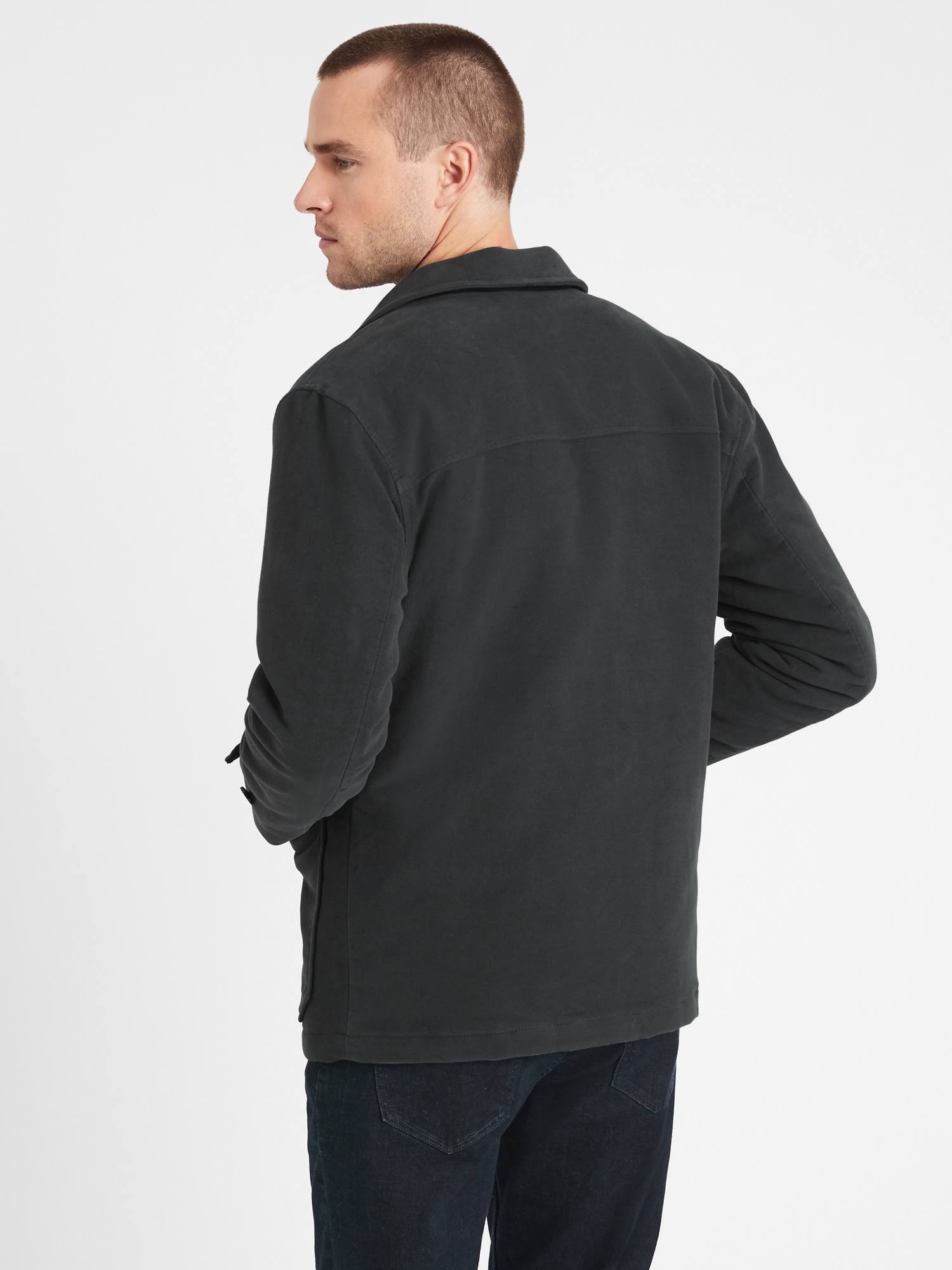 Banana Republic Men's Italian Moleskin Short Coat Steel Shadow Size S