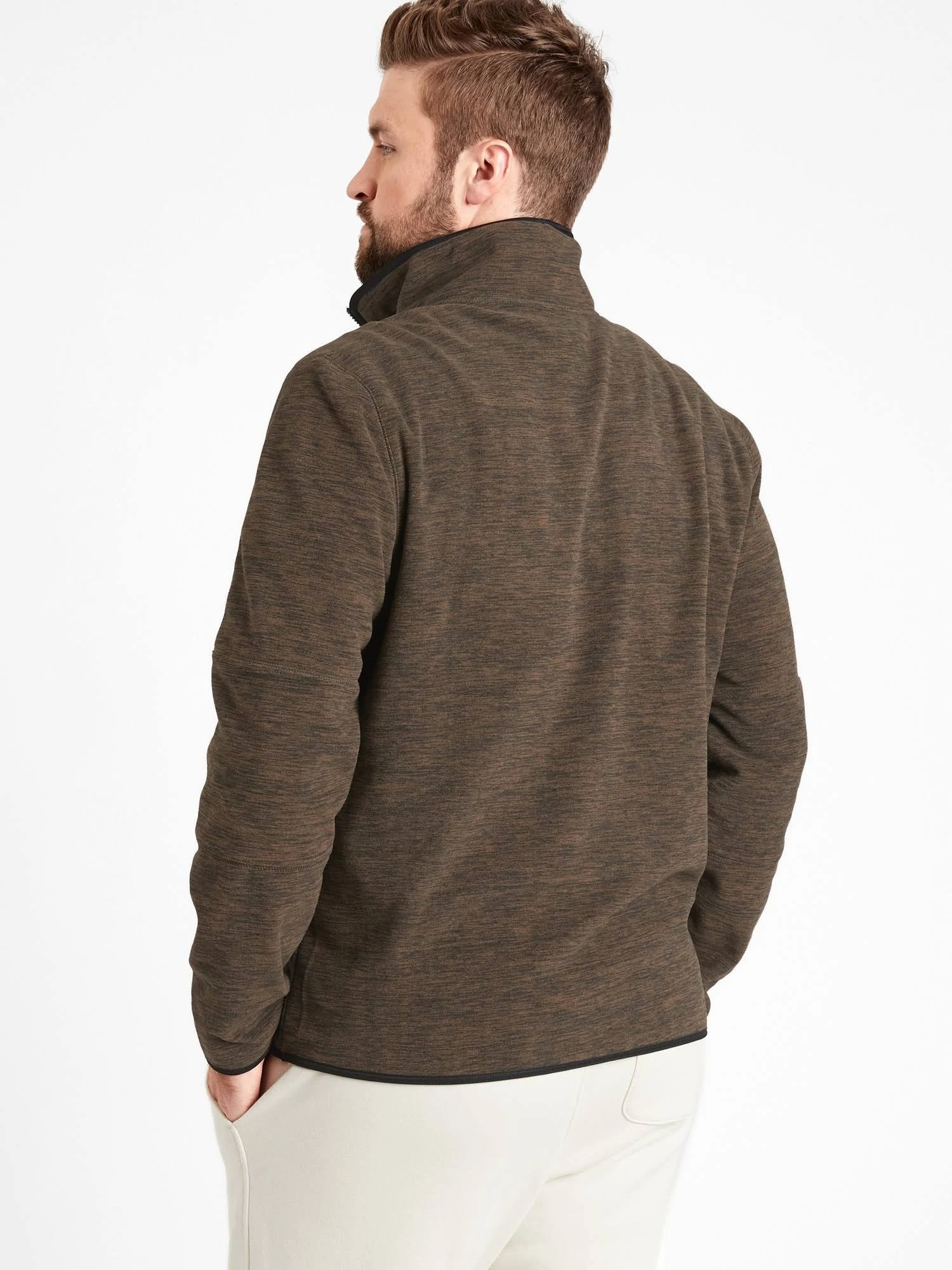 Banana Republic Men's Arctic Fleece Half-Zip Sweatshirt Olive Green Size L