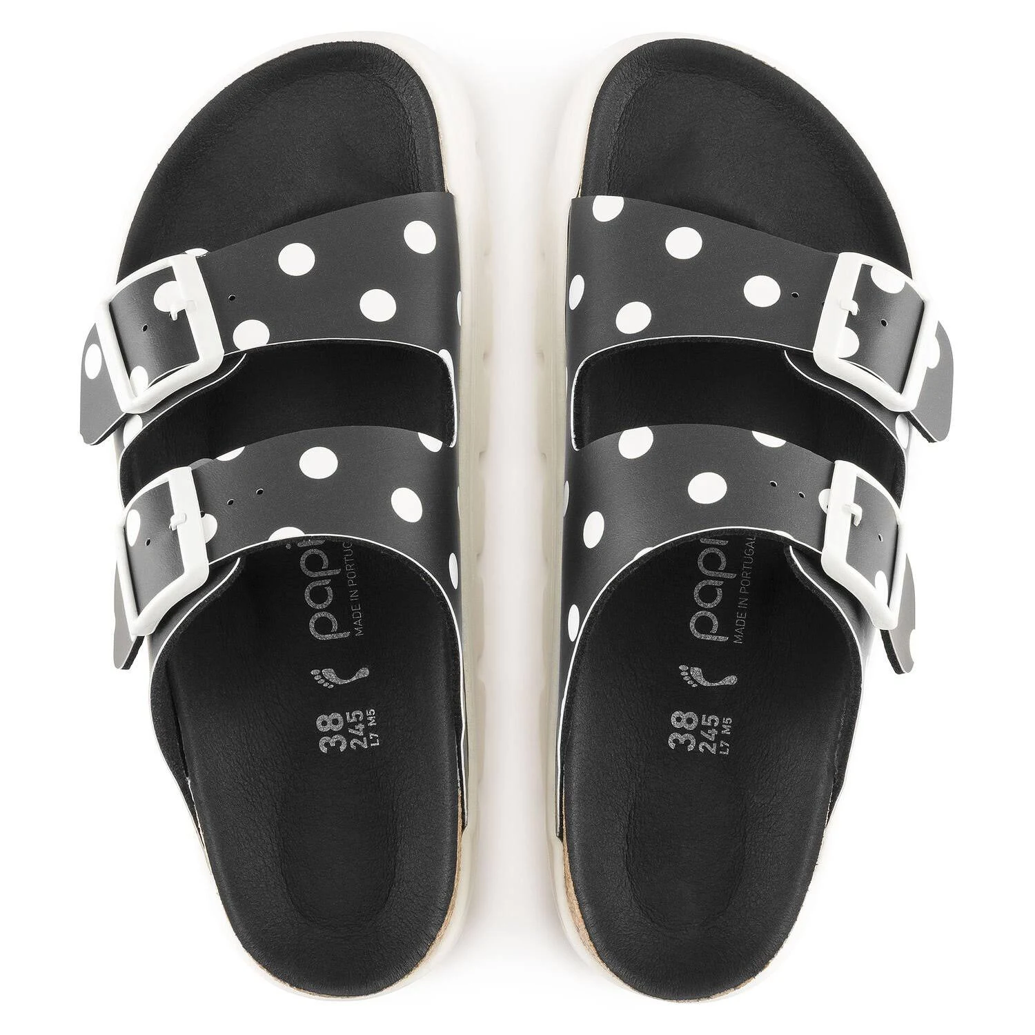 Birkenstock Arizona Chunky Sandals - Narrow Black White Dots 37