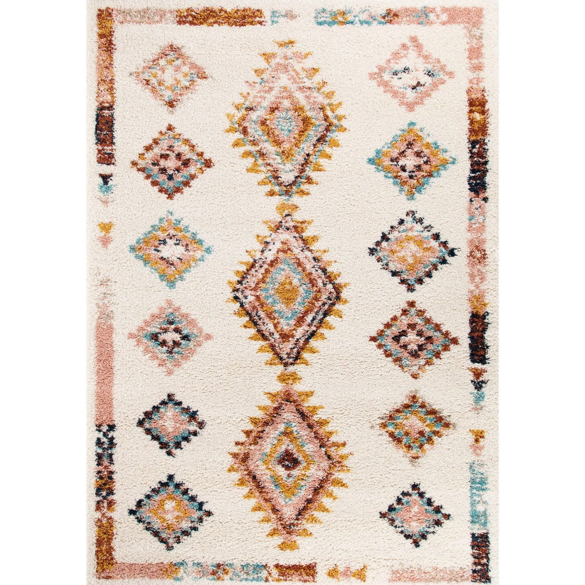 Esme Boho Moroccan Area Rug - 2&7x22 x 7& Runner - White