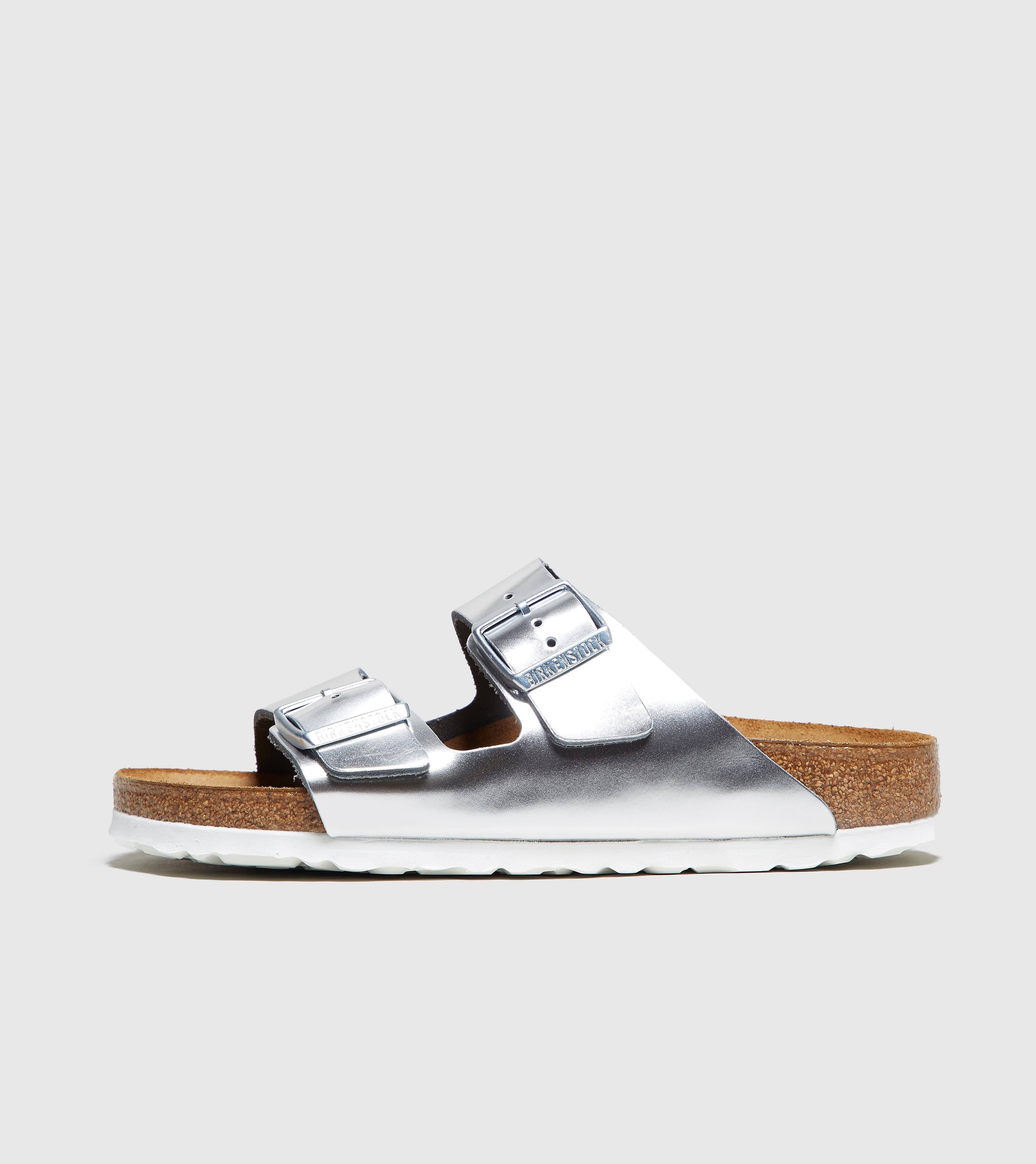Birkenstock Women's Arizona Soft Footbed Metallic Silver