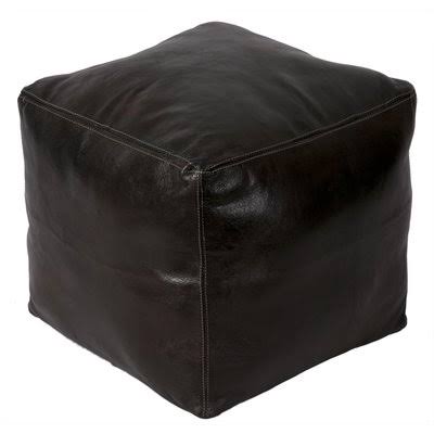 Casablanca Market Desborough 16x22 Genuine Leather Square Pouf Ottoman