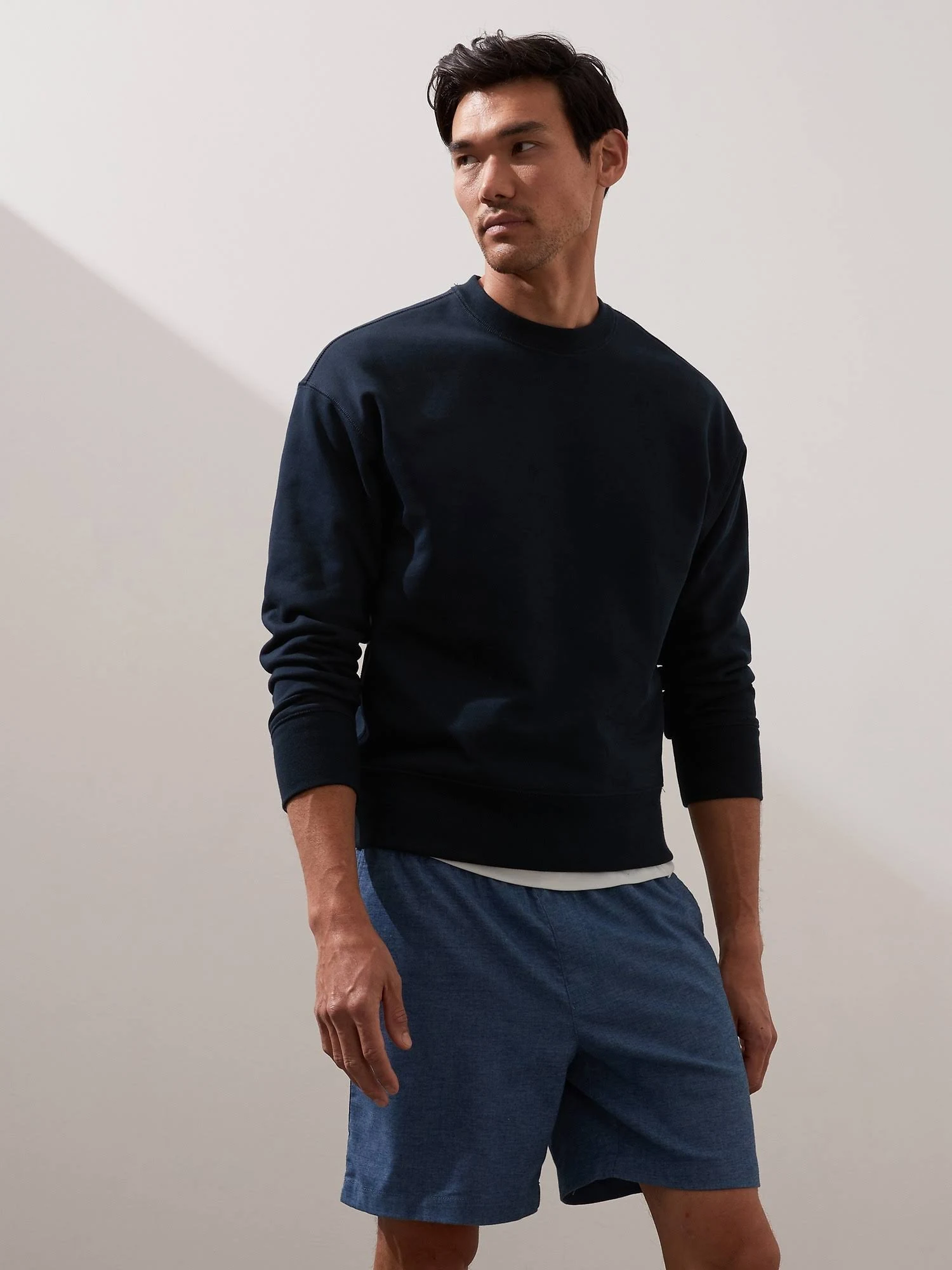 Banana Republic Men's French Terry Crew-Neck Sweatshirt Navy Size Xs