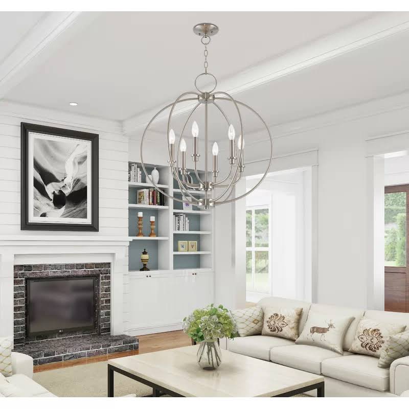 Naomie 6 - Light Candle Style Globe Chandelier Finish: Antique Brass