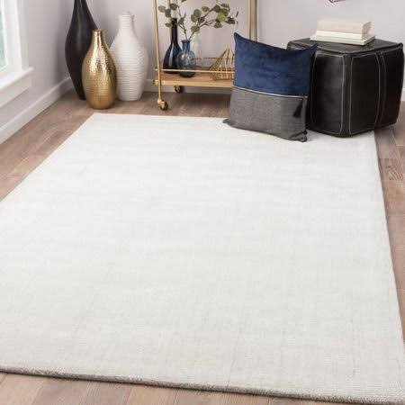 Mccaughey Hand-Loomed Gray & Bright White Area Rug Birch LANE? Rug Size: Rectangle 8& x 10&