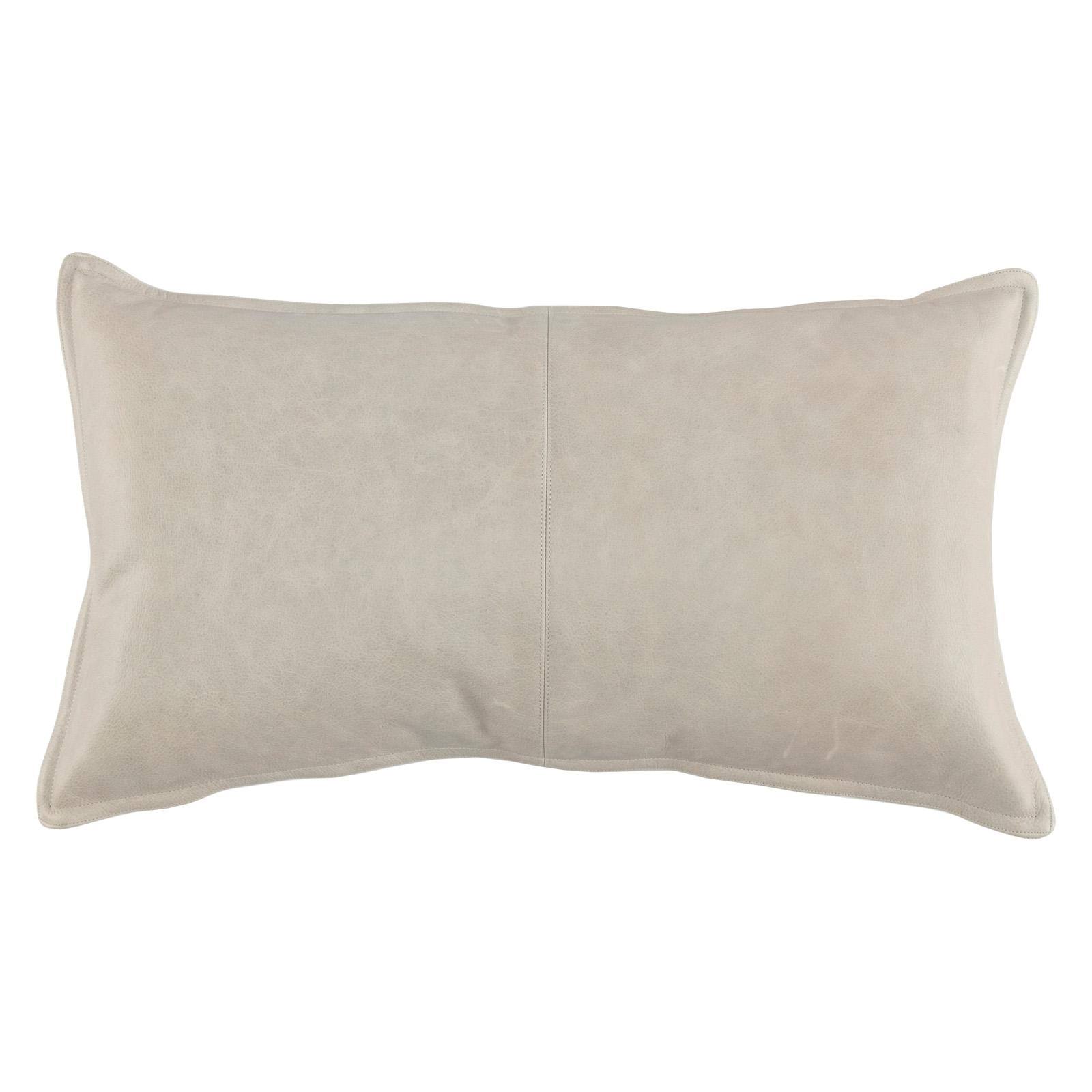 Kosas Home Cheyenne 100% Leather 22x22 Throw Pillow, Gray