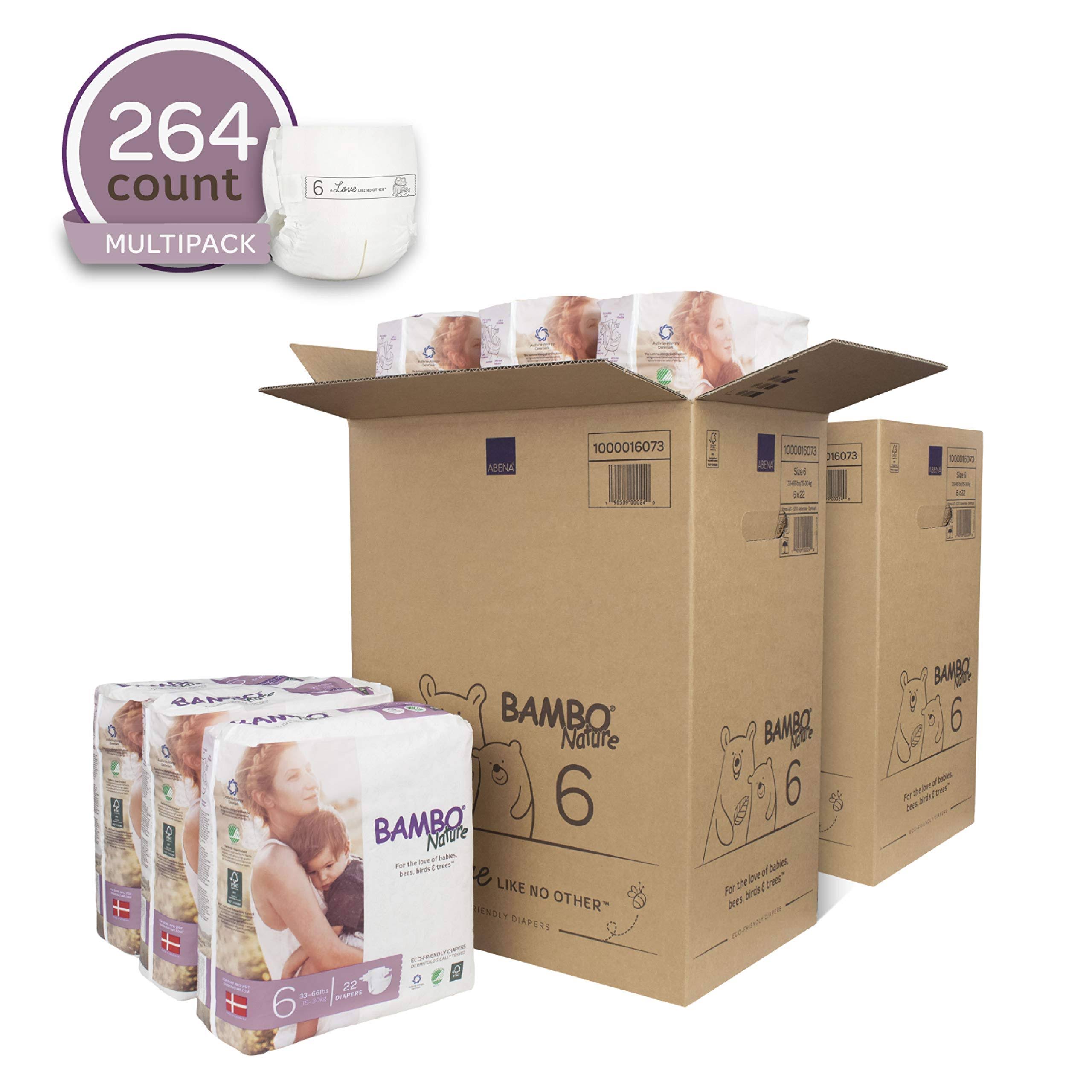 Bambo Nature Premium Baby Diapers, Size 6 (2 Cases of 132)