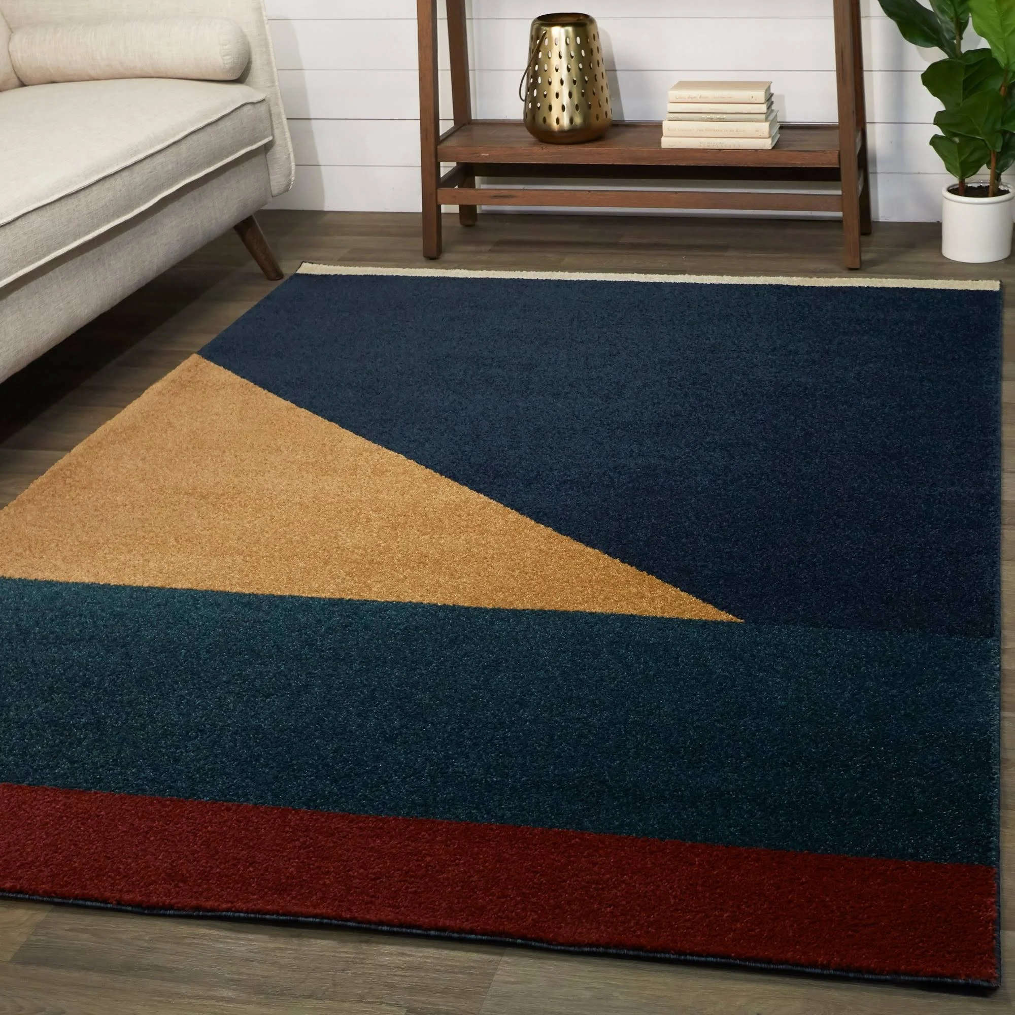 Balta Ripley Blue 5 ft. x 7 ft. Modern Color Block Area Rug