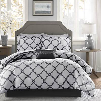 Madison Reversible Comforter Set Willa Arlo Interiors Size: King Comforter + 6 Additional Pieces, Color: Black