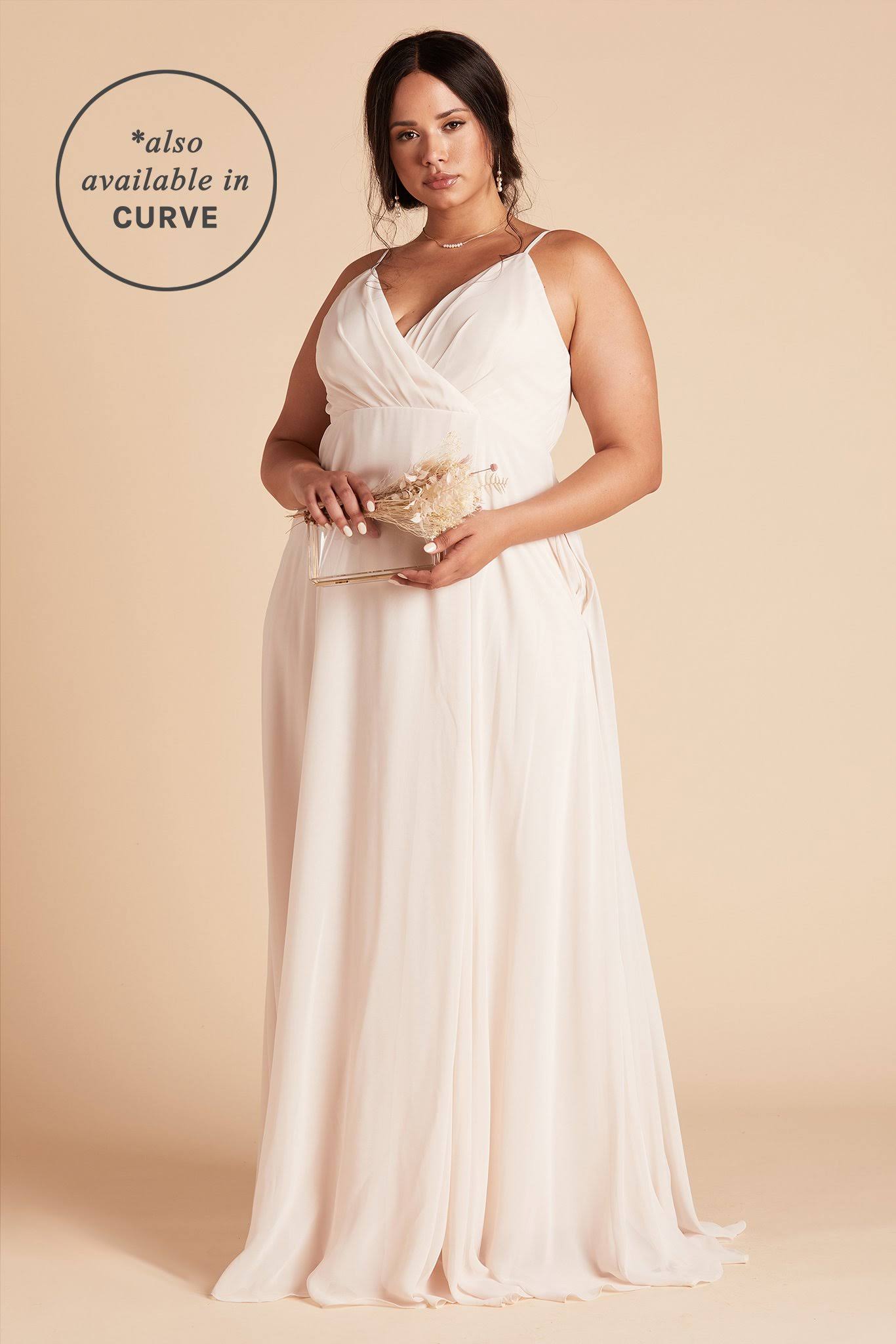 Birdy Grey Kaia Chiffon Bridesmaid Dress in Champagne XL / Champagne