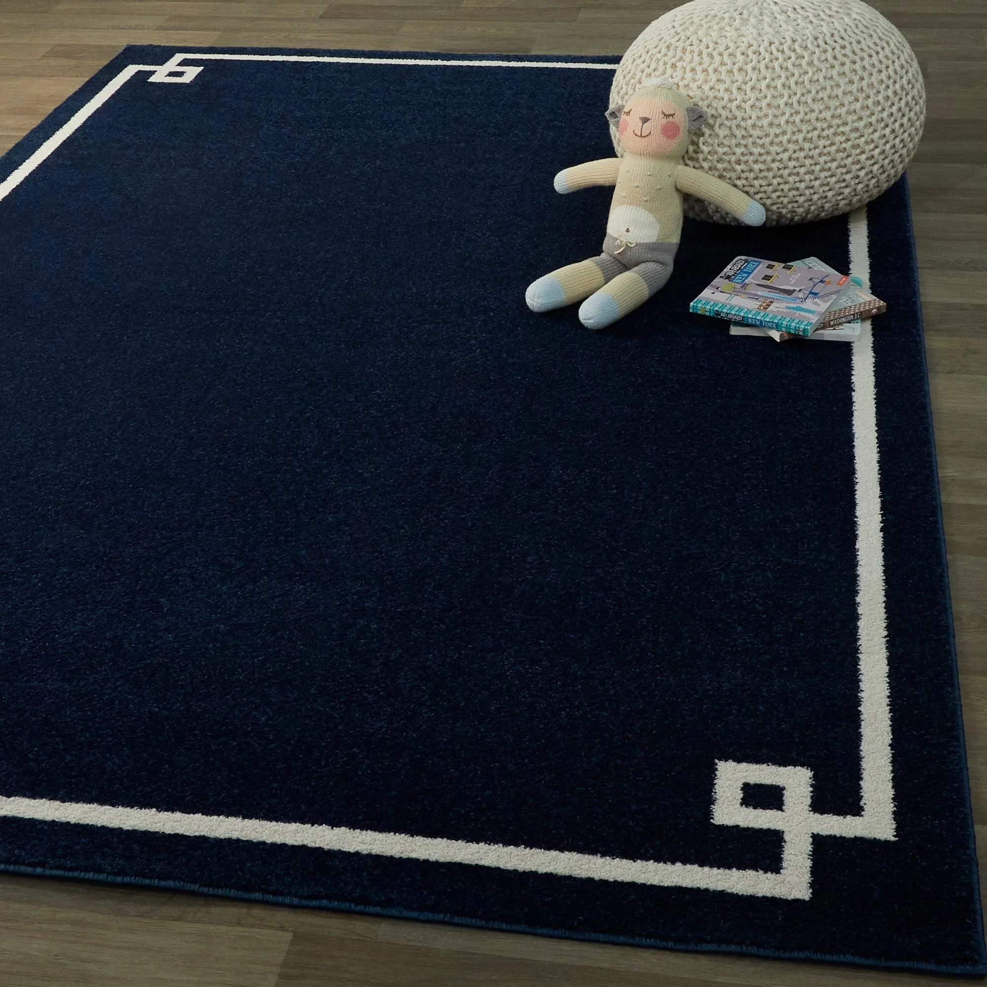 Balta Eleni Navy 8 ft. x 10 ft. Greek Key Area Rug, Blue