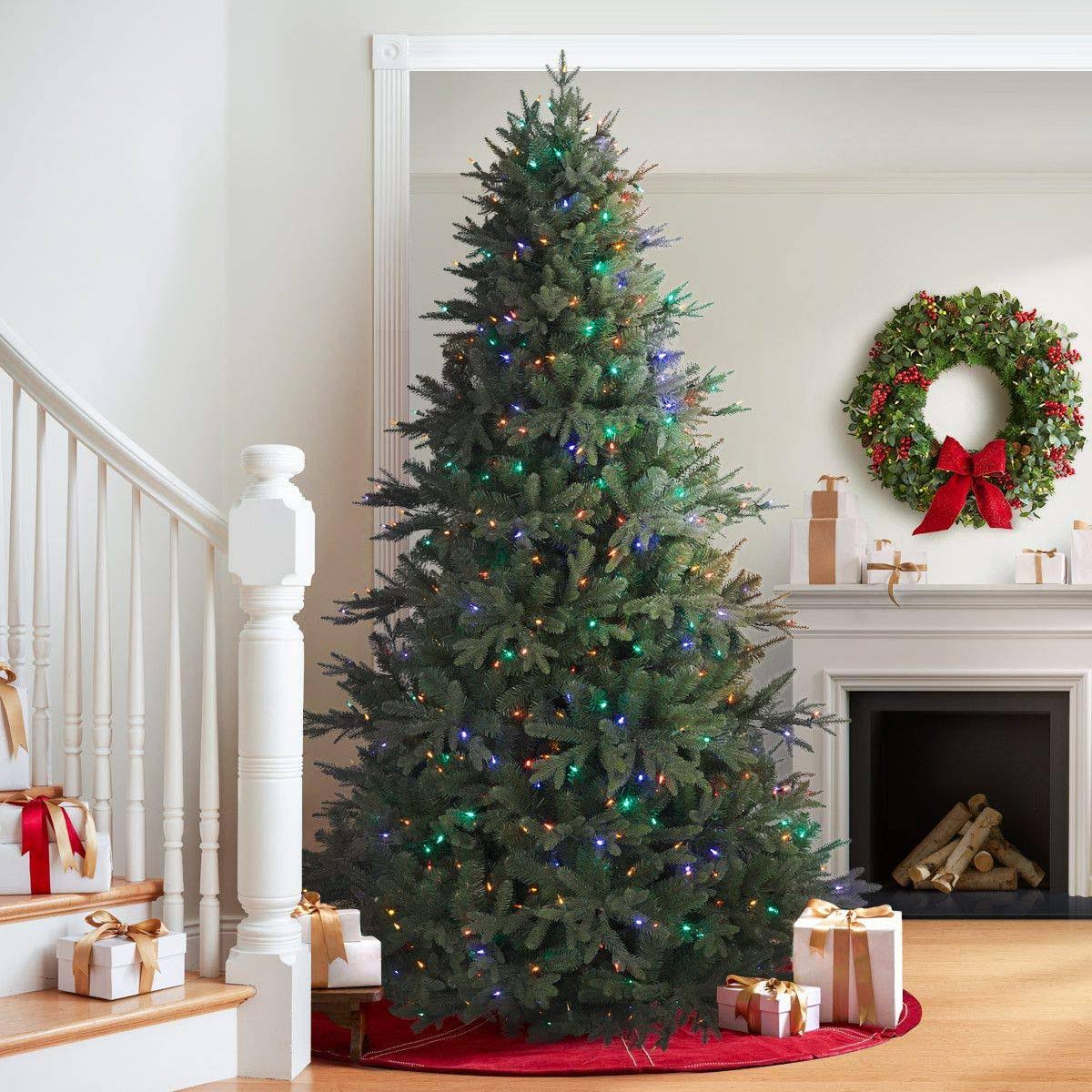 Balsam Hill Saratoga Spruce Prelit Artificial Christmas Tree, 7 Feet, LED Multi-Colored Lights