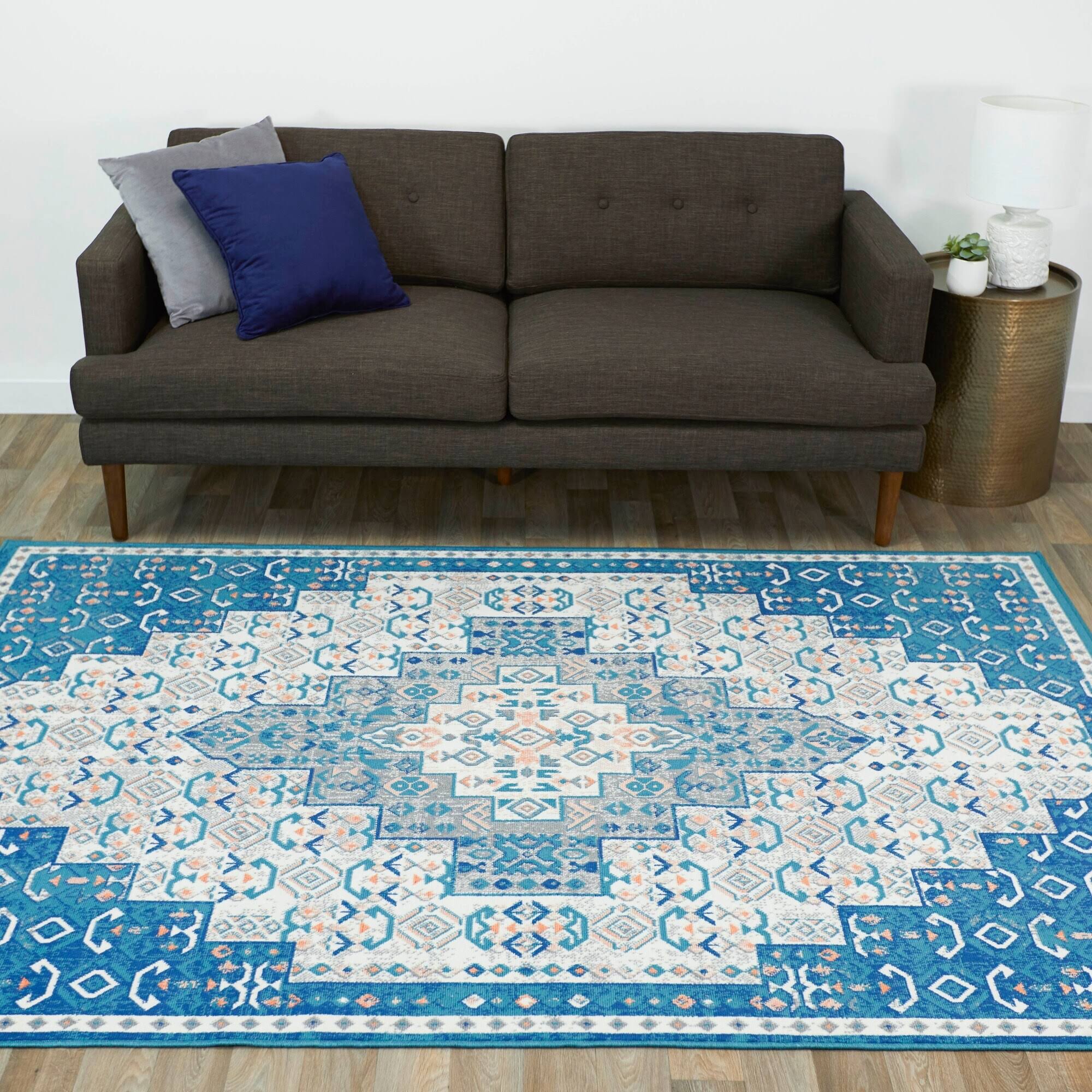 Semih Oriental Medallion Area Rug - 2' x 7' Runner - Taupe