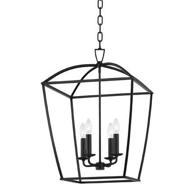 Brodie 4 - Light Lantern Chandelier Birch Lane Finish: Aged Iron, Size: 79x22 H x 17x22 W x 17x22 D