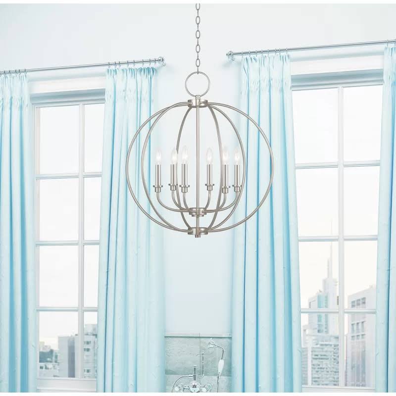 Naomie 6 - Light Candle Style Globe Chandelier Finish: Antique Brass