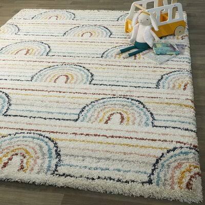 Mateo Geometric Shag Red/Yellow/Blue Area Rug Mistana Baby & Kids Rug Size: Rectangle 6&7x22 x 9&