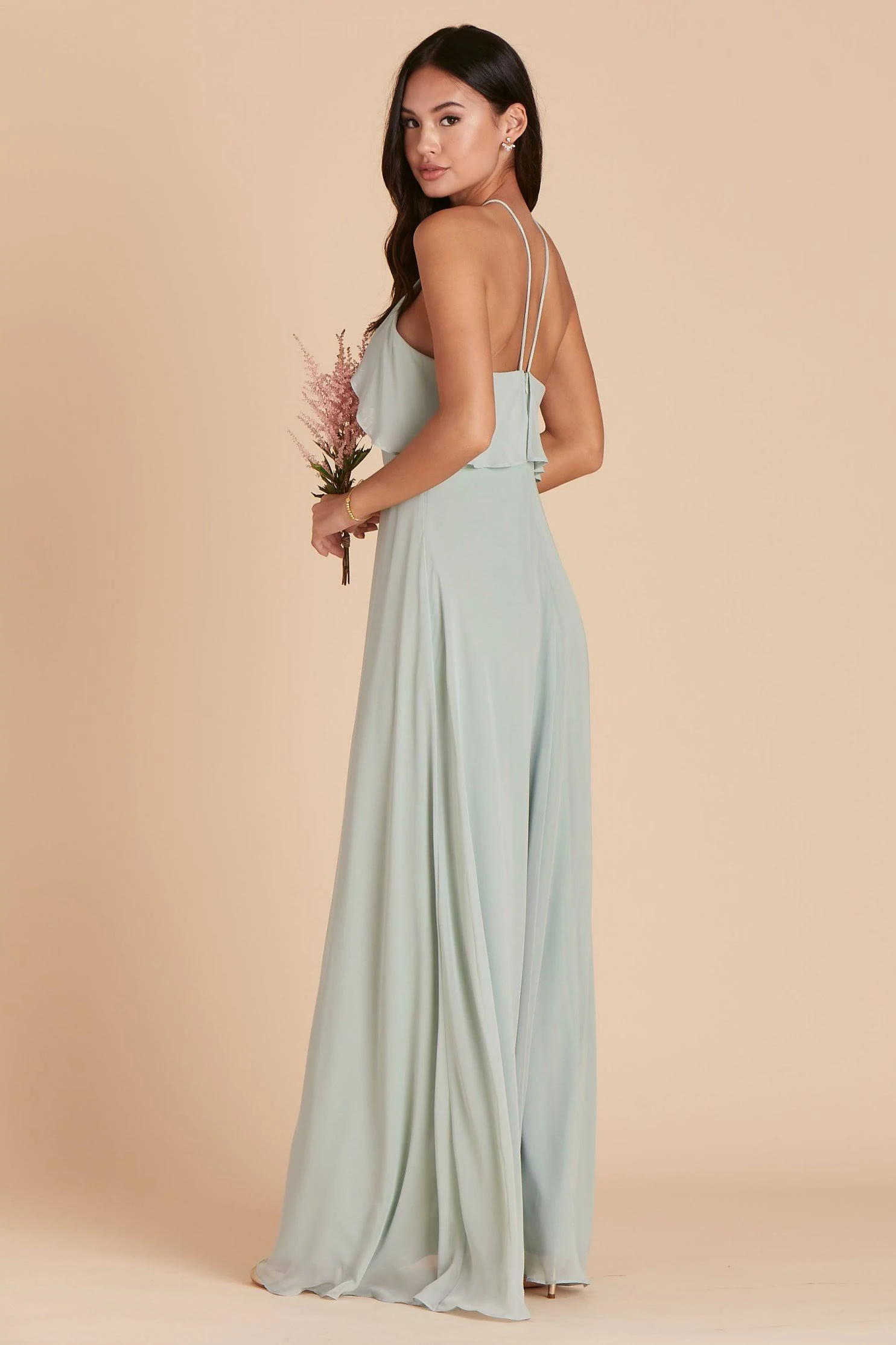 Birdy Grey Jules Chiffon Bridesmaid Dress in Sage L / Sage