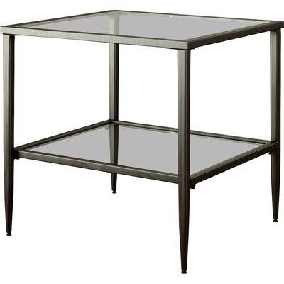 Birch Lane Harlan Double Shelf Glass Top Side Table with Storage