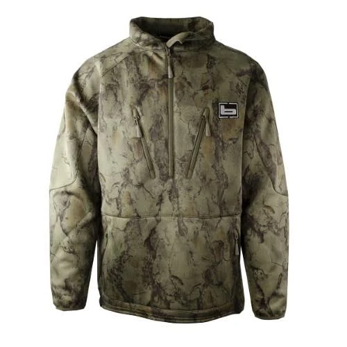 Banded Heavy Tec Fleece 1/2 Zip Pullover NAT Large, Men's, Beige