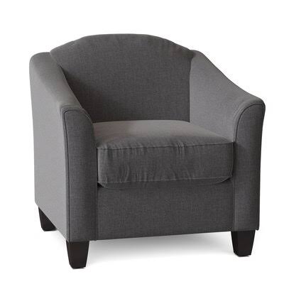 Shakira 34x22 Wide Armchair Birch Lane Body Fabric: Sunbrella Cast Slate, Leg Color: Black Walnut