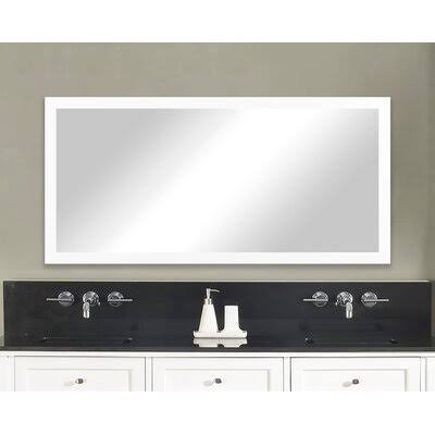 Fulk Industrial Modern & Contemporary Wall Mirror Birch Lane Size: 31.5x22 H x 60x22 W, Finish: White