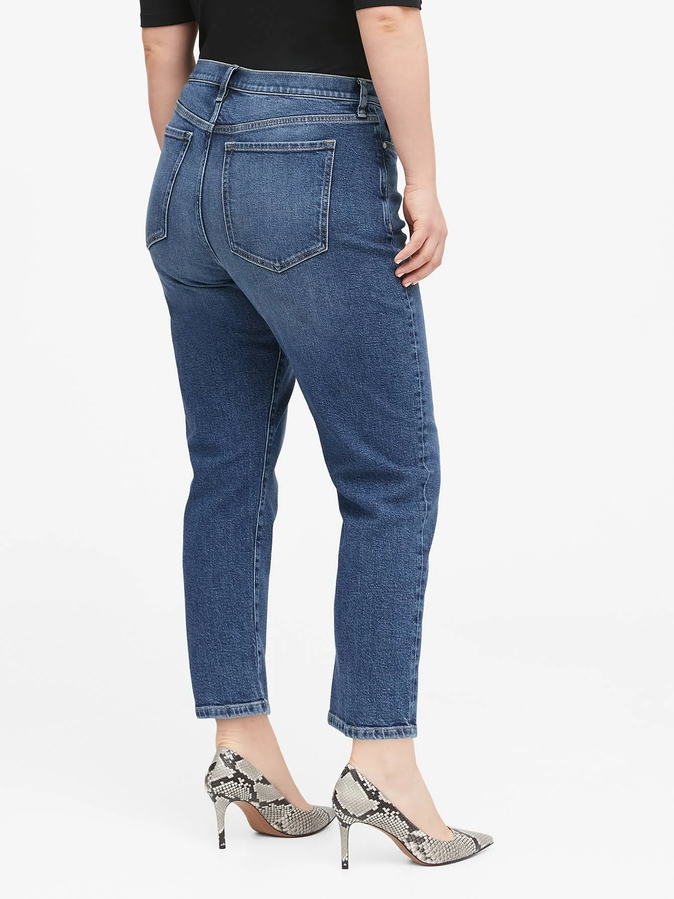 Banana Republic Women's High-Rise Straight-Fit Ankle Jean Medium Wash Size 24 Regular