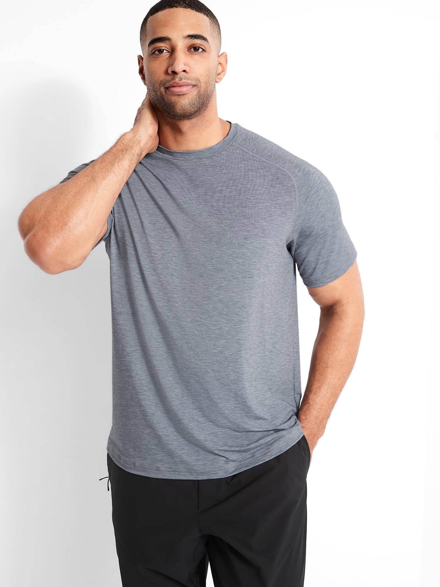 Banana Republic Men's Train Performance T-Shirt Heather Gray Size L