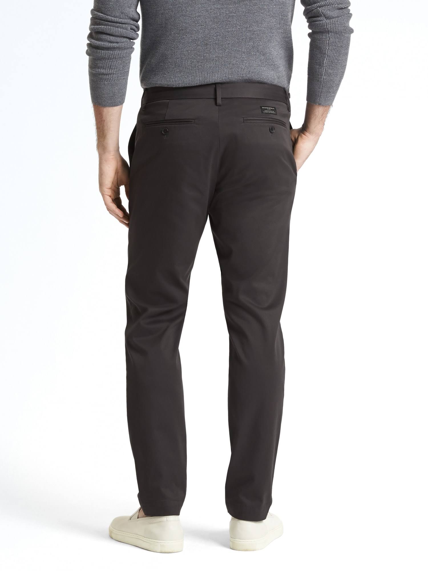 Banana Republic Men's Tapered Rapid Movement Chino Pant Charcoal Gray Tall Size 35W 36L