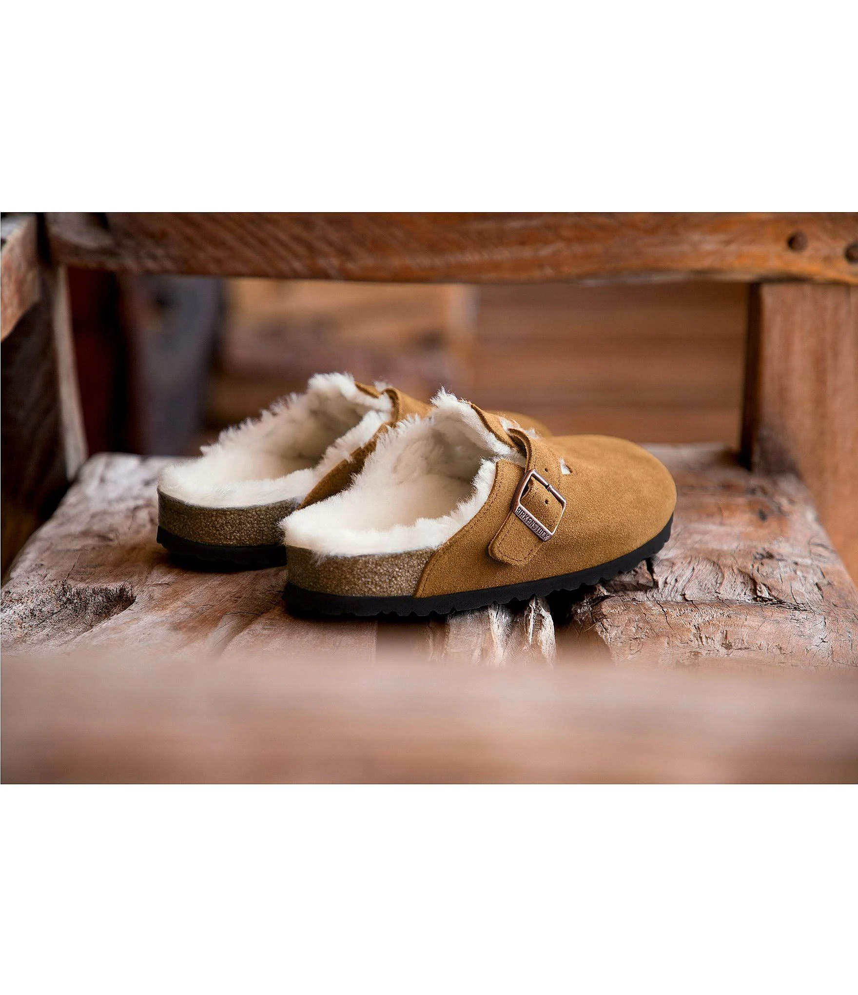 Birkenstock Boston in Mink Shearling
