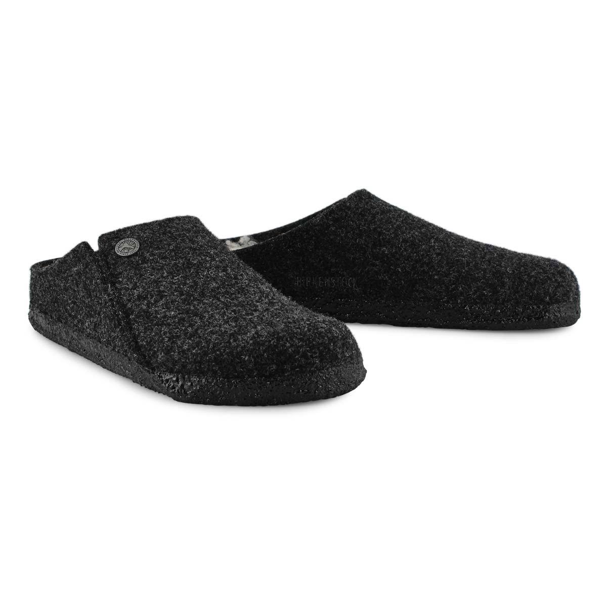 Birkenstock Zermatt Wool Felt Anthracite Shearling Clogs