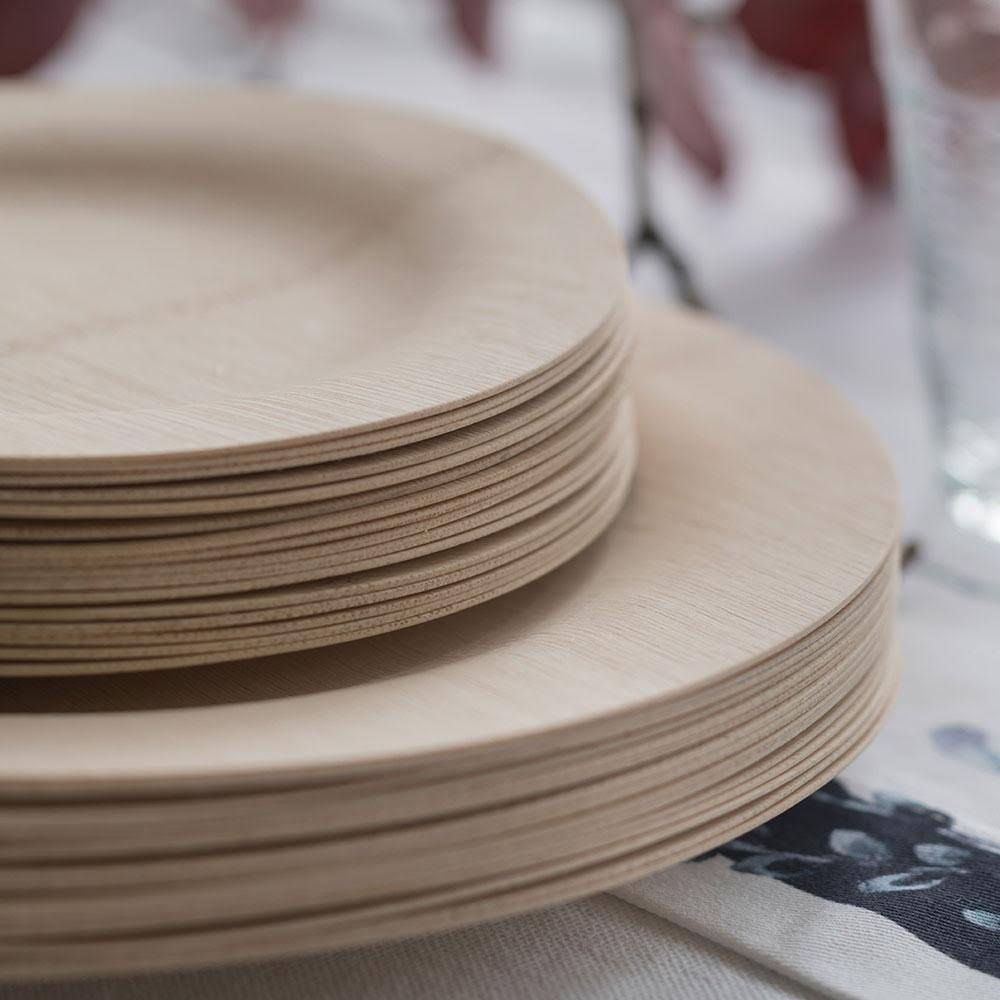 Bambu Veneerware 7in Bulk 100/cs Disposable Bamboo Plates