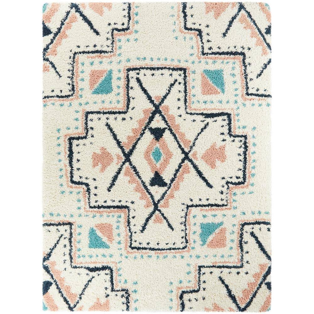 BALTA Dakarai Southwestern Shag White 8 ft. x 10 ft. Area Rug