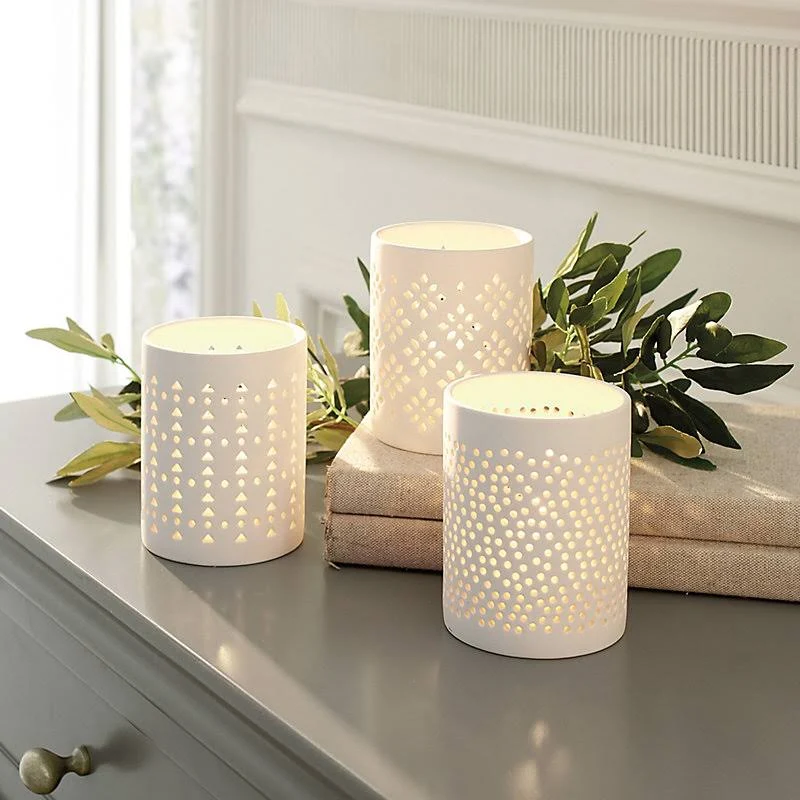 Set of 3 Bisque Votive Holder - Ballard Designs