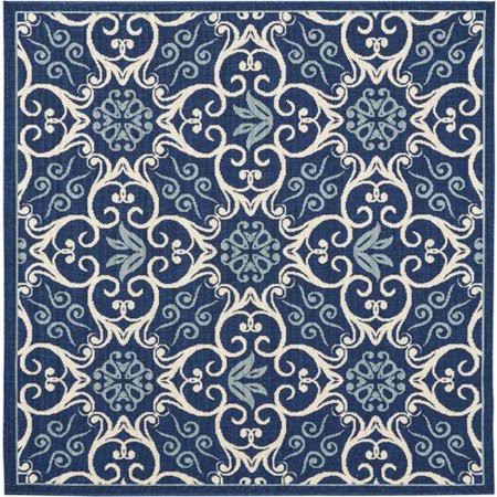 Fishback Floral Navy Blue Area Rug Rug Size: Square 5&3x22