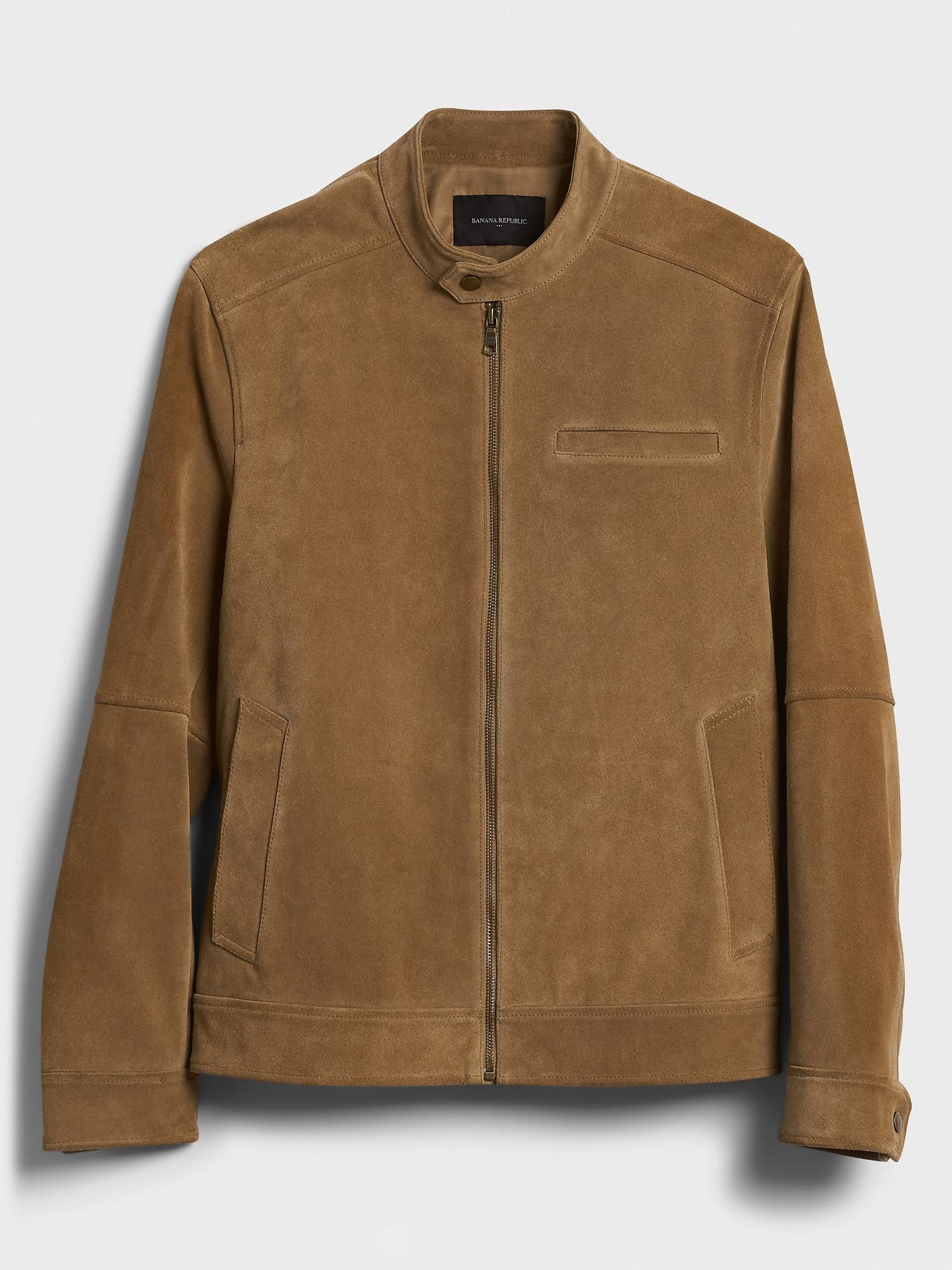 Banana Republic Factory Men's Suede Leather Jacket Light Brown Regular Size XS