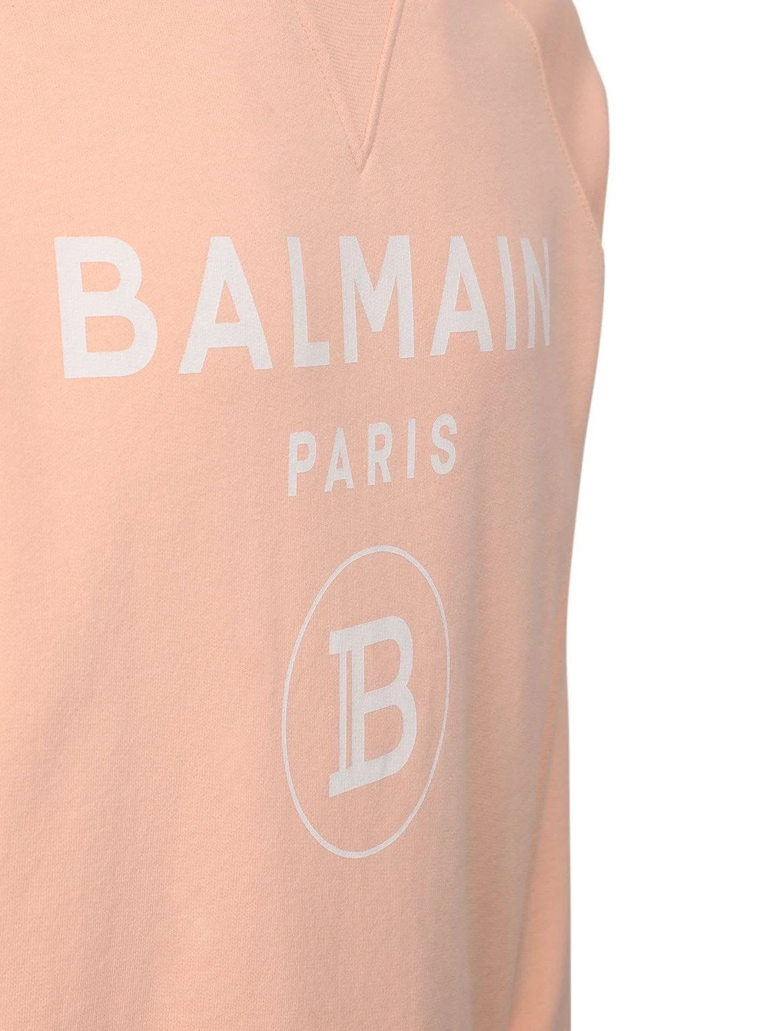 Balmain | Men Logo Print Cotton Jersey Sweatshirt Orange S