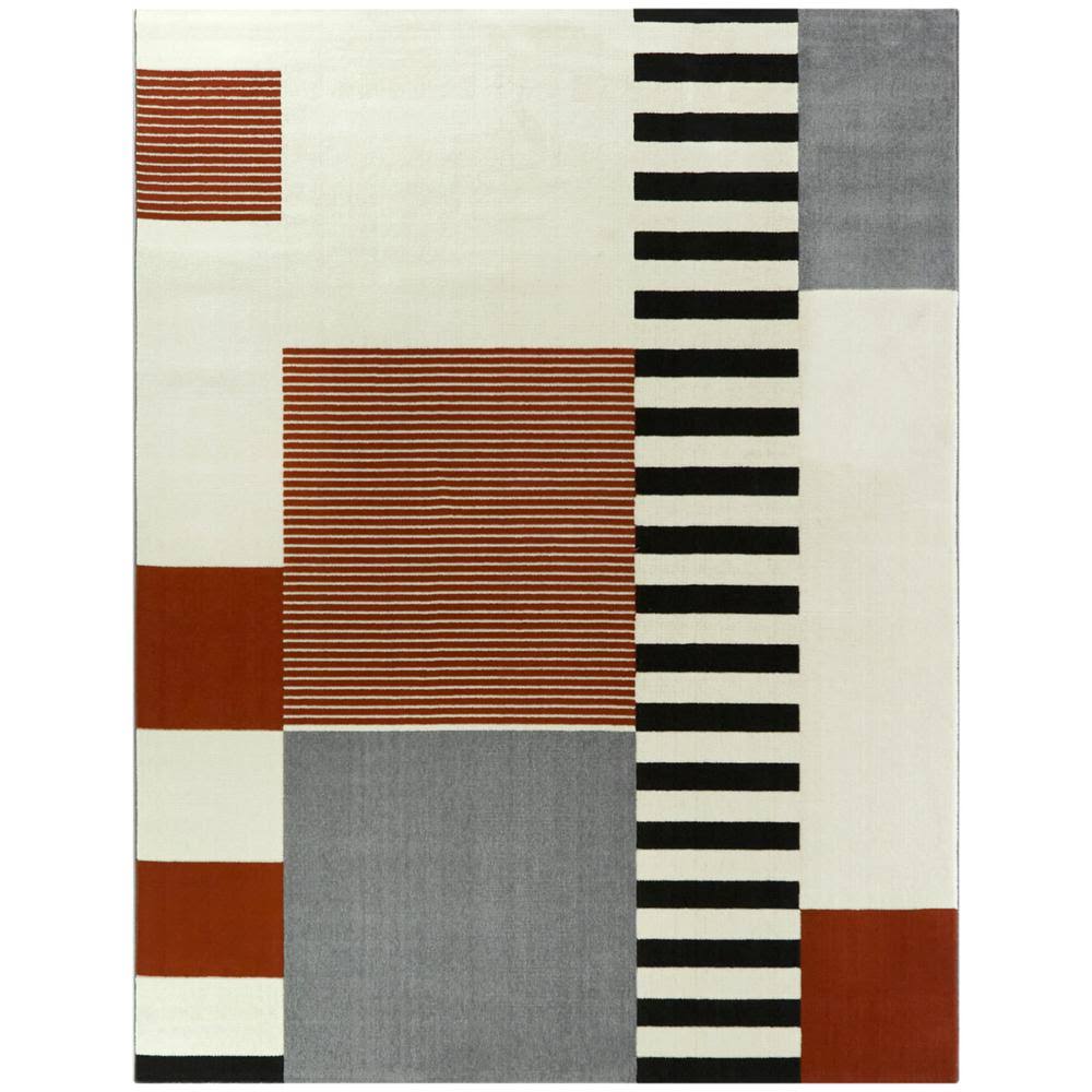 BALTA Bailey Burnt Orange 5 ft. x 7 ft. Modern Striped Area Rug