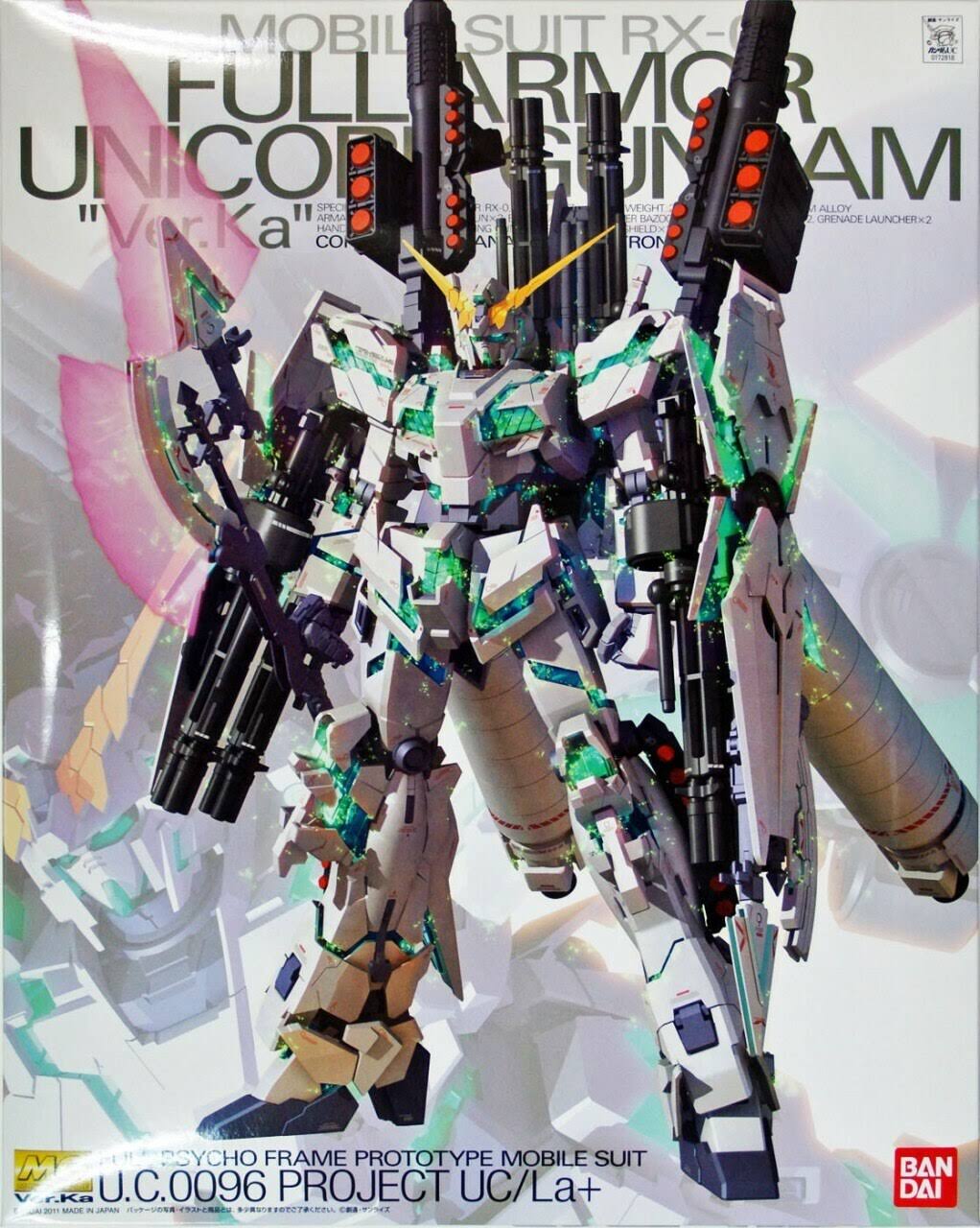 Bandai mg 728180 Gundam RX-0 Full Armor Unicorn Gundam VersionKa 1/100 Scale Kit - Plaza Japan