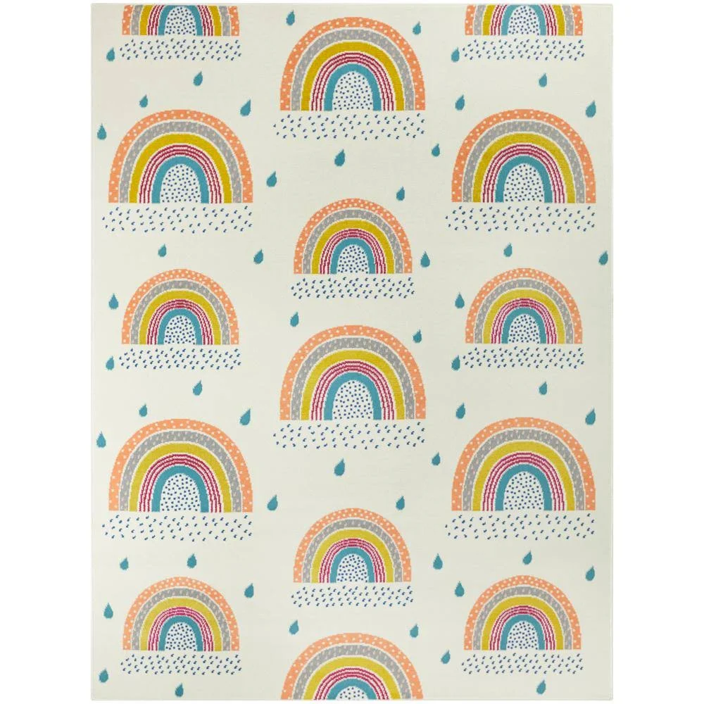 Balta Chasing Rainbows Off-White 4 ft. x 6 ft. Area Rug, Beige