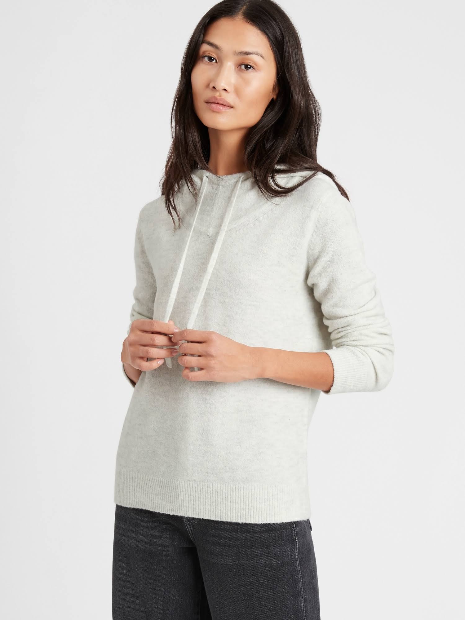 Banana Republic Women's Sweater Hoodie Light Gray Size S